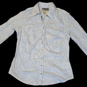 Columbia Sky Blue Patterned Shirt